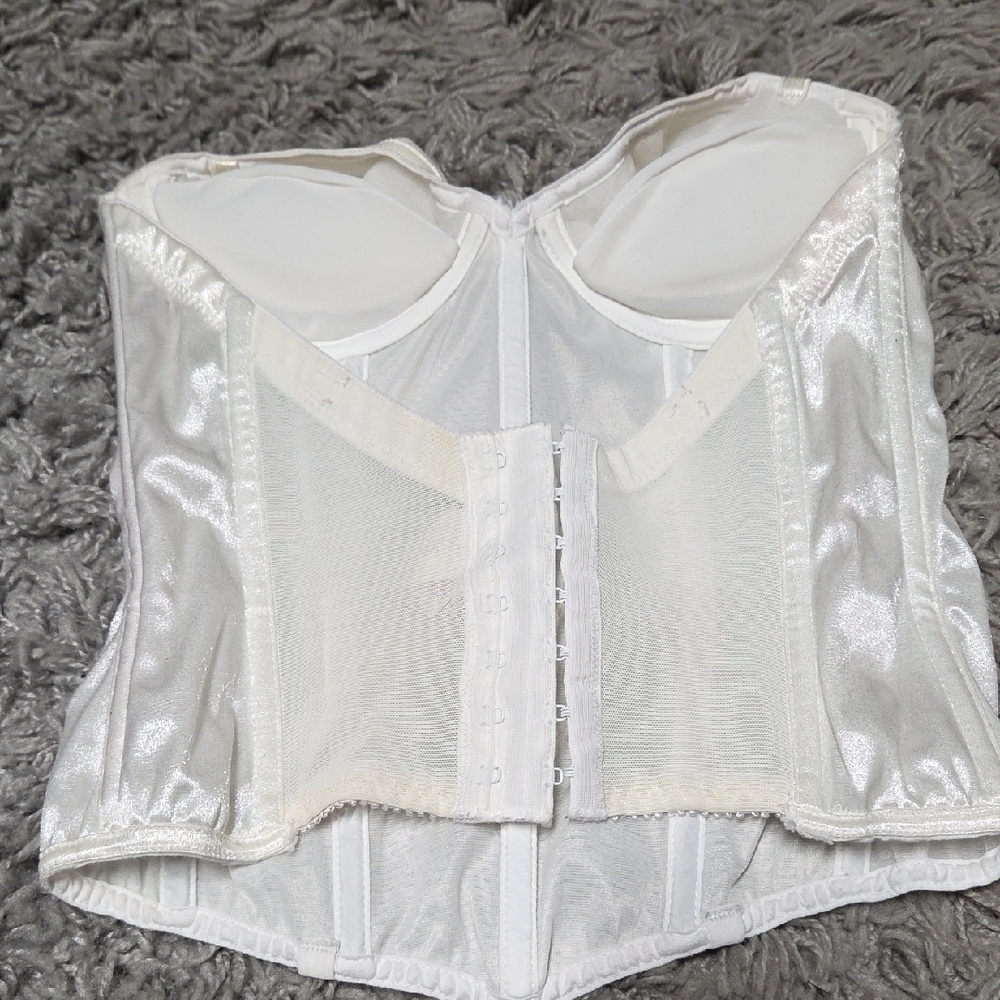 Vintage Fredricks Corset Elegant White Satin Bustier Top - Picture 3 of 5